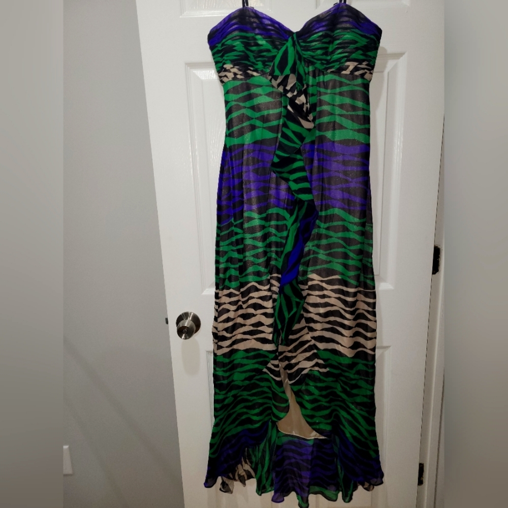 Strapless sweetheart neckline high low dress